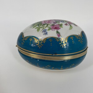 Porcelain Egg Shaped Trinket Box