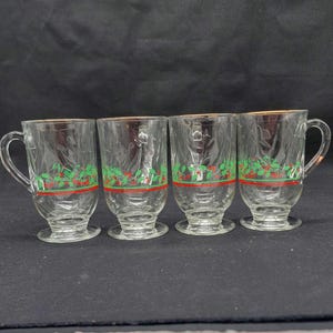 Vintage Gold-Trimmed Christmas Glasses