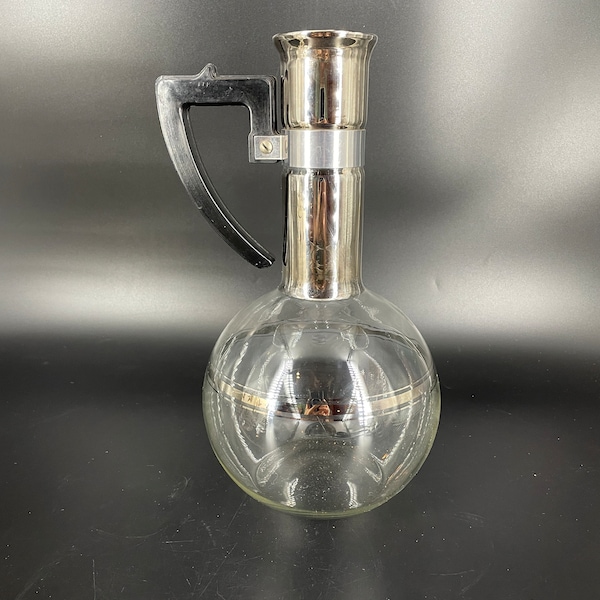 Glass Carafe by Inland Glass Company -- Mid-Century Modern Heatproof Coffee Carafe -- Vintage Coffee or Tea Decanter