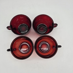 Arcoroc France Ruby Red Cup Set