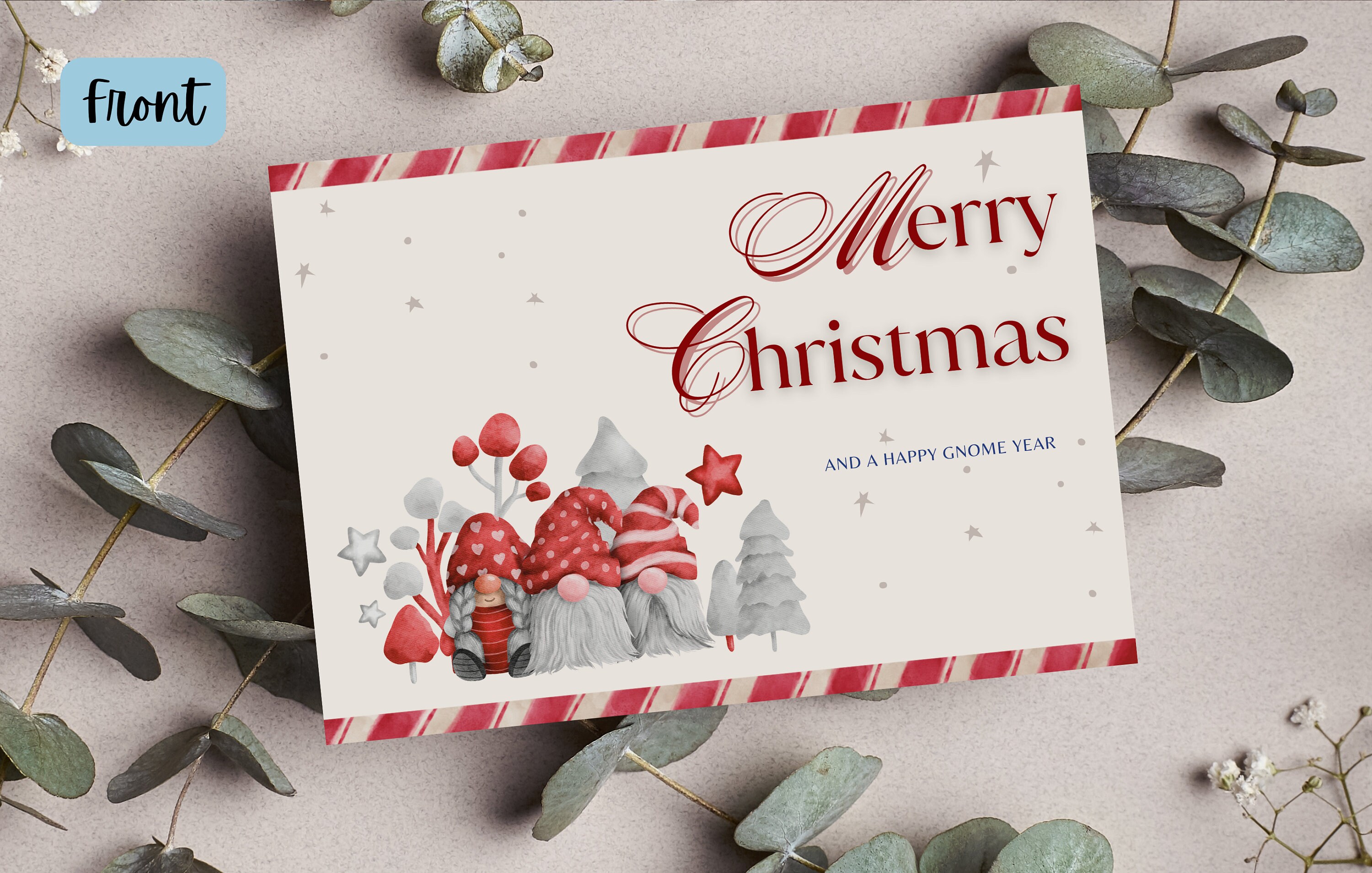 Printable Merry Christmas Card Instant Download Holiday Etsy