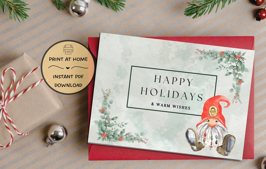 Happy Holiday Printable Card Printable Holiday Card - Etsy Australia