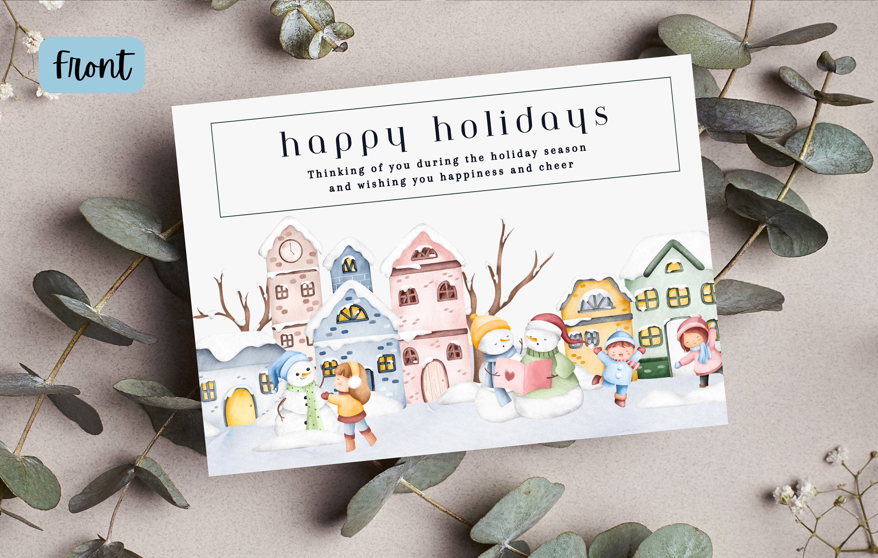 Happy Holiday Printable Card Printable Holiday Card - Etsy