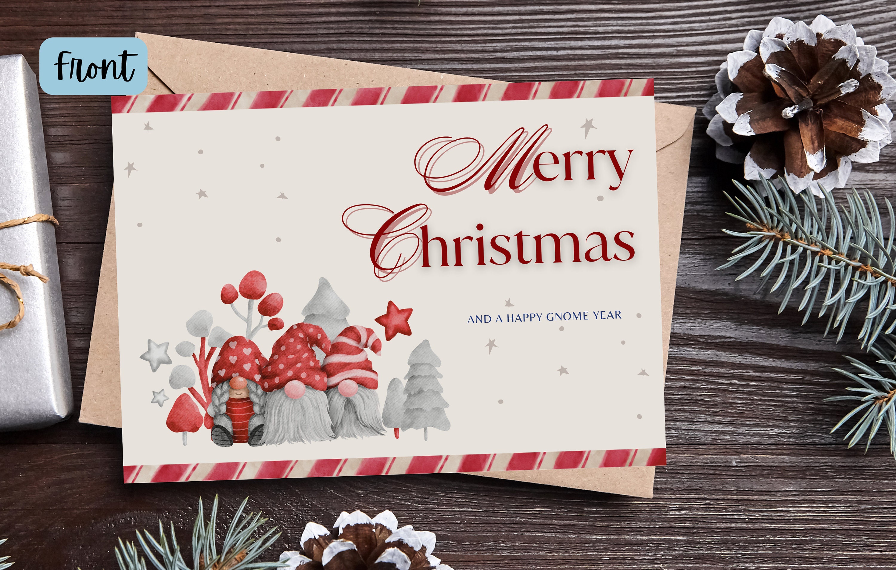 Printable Merry Christmas Card Instant Download Holiday Etsy