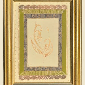 Original Art Piece- Mixed-Media Gold Framed Floral Tabletop Decoration. Titled: ‘blooming with’