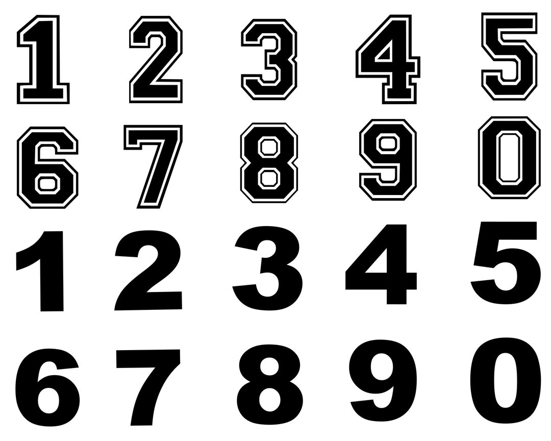 Numbers Svg, Numbers Svg Bundle, Sport Numbers, Varsity Numbers
