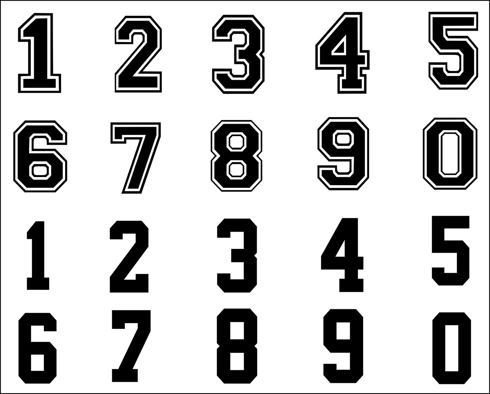 Numbers Svg, Sport Numbers Svg, Game Numbers Svg, Numbers Clipart