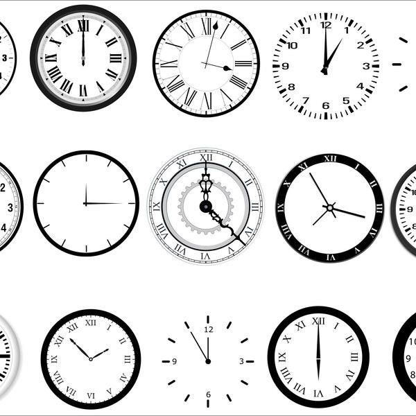 Clock Svg, Clock Face Svg, Clock Svg Bundle, Clock Face Clipart, Clock Face Silhouette, Clock Face Cricut, Clock Face Decal