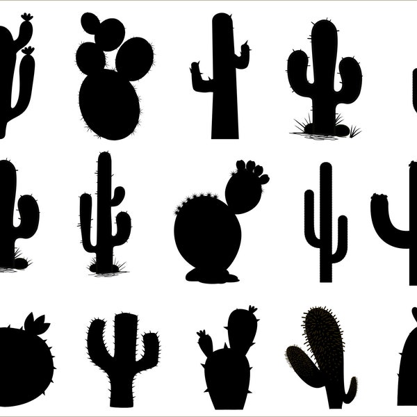 Cactus Svg, Cactus Silhouette, Cactus Svg Bundle, Cactus Svg Files for Cricut, Cactus Vector - Buy 2 Get 1 FREE