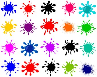 Paint Splatter Svg, Paint Splatter Svg Bundle, Paint Splash Svg, Paint Svg, Paint Silhouette, Clipart, Vector