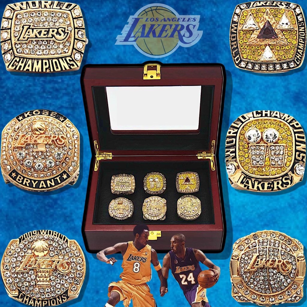 2020 LAKERS CHAMPIONSHIP RING SIZE 11 MVP JAMES REPLICA IN WOOD DISPLAY BOX