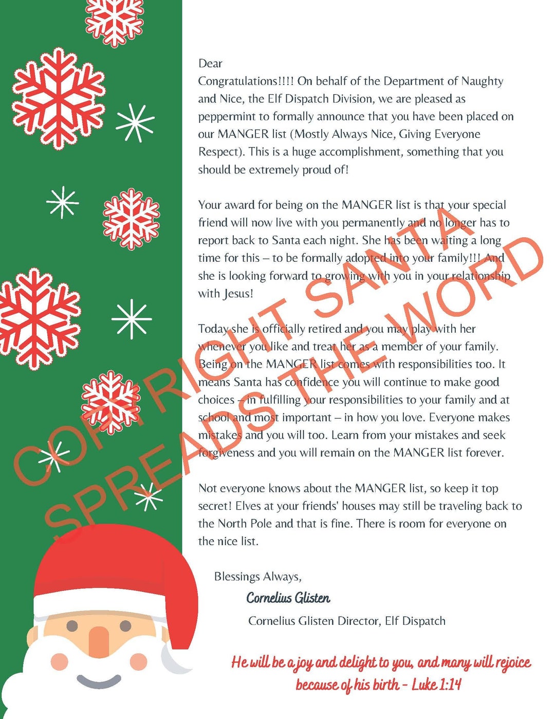 Christmas Elf Retirement Letter For Kids With Free Activities Etsy