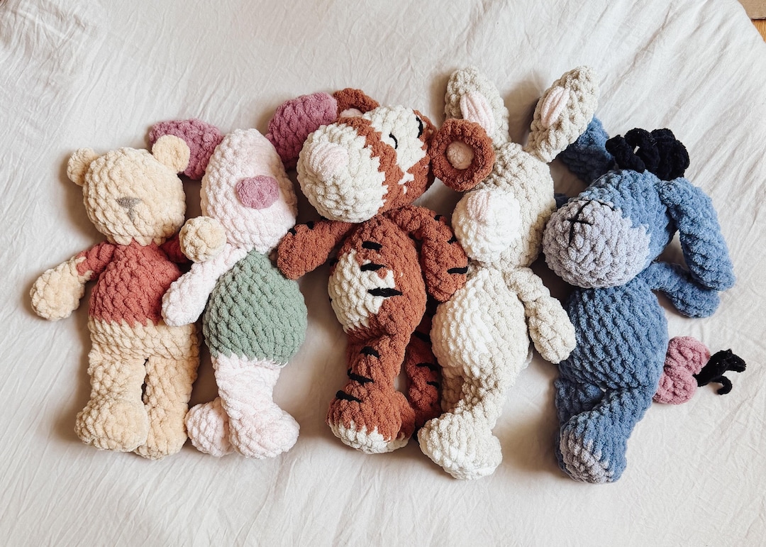 5 Friends Bundle Rabbit Pig Bear Tiger Donkey Crochet Pattern