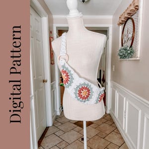 Crochet Bum Bag Pattern, Fanny Pack Pattern, Crossbody Bag Pattern, Pouch, Flower Bag, Waist Bag, Hip Bag, Bum Bag Crochet Pattern