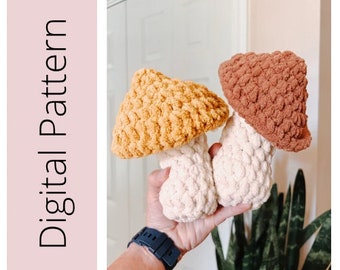 Mini Mushroom Crochet Pattern, Whimsical Crochet, Mushroom Pattern, No Sew Mushroom