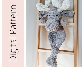 Moose Lovey, Crochet Moose Pattern, Moose Plushie Pattern, Crochet Moose Lovey, Crochet Pattern