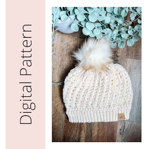 Crochet Hat Pattern, Chunky Pom Hat Pattern, Crochet Chunky Pom-Pom Hat, Winter Hat, Knit Hat, Pom Pom Hat, Crochet Pattern