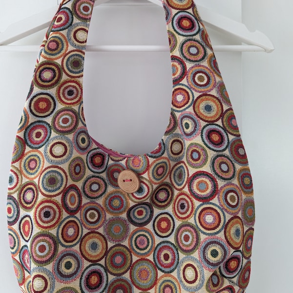 Tasche Dekostoff, Shopper gemustert, handmade Shopper, Schultertasche handmade gemustert