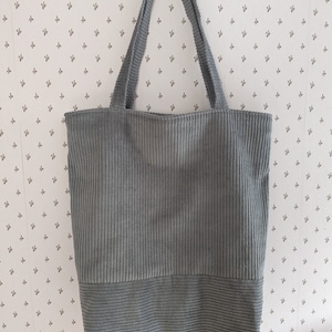 Cord Shopper grau, Schultertasche Cord, Umhängetasche Grau, Tasche Grau Cord