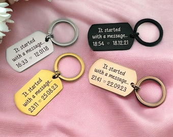 It Started With a Message Personalised Keyring | Date We Met | Gifts For Him | Gifts for Her | Anniversary Present