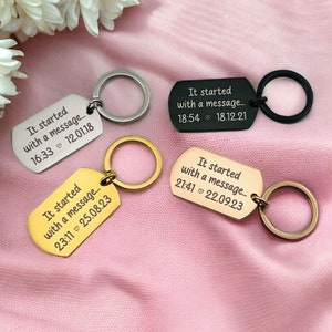 It Started With a Message Personalised Keyring | Date We Met | Gifts For Him | Gifts for Her | Anniversary Present