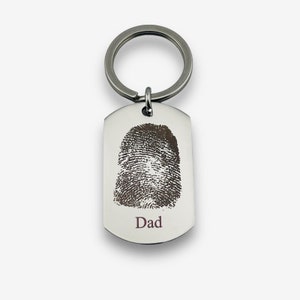 Benutzerdefinierter Fingerabdruck-Schlüsselanhänger - Jubiläums-Andenken - Personalisierter Fingerabdruck-Schlüsselanhänger - Lasergravierter Fingerabdruck-Schlüsselanhänger - Gedenk-Schlüsselanhänger