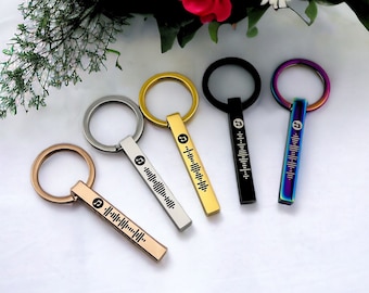 Personalised Music Keychain | Scannable code Keychain | Engraved Keyring | 3D Bar Keychain | Pendant Keychain | Music Keyring | Custom Code