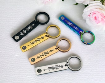 Spotify Code Keyring | Personalised Keyring | Custom Music Song Keyring | Engraved Spotify Keychain | Personalised Keychain