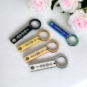 Spotify Code Keyring | Personalised Keyring | Custom Music Song Keyring | Engraved Spotify Keychain | Personalised Keychain