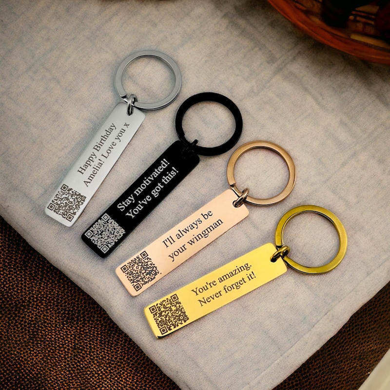 Qr Code Keychain - Etsy