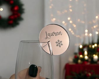 Personalised Christmas Disc Drink Tag | Place Settings | Christmas Table Favours | Decorations | Drink Topper | Place Cards | Party Decor