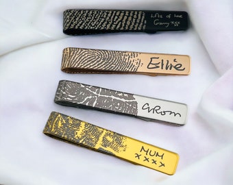 Custom Fingerprint Tie Clip | Memorial Tie Clip | Keepsake Tie Clip | Personalised Tie Clip