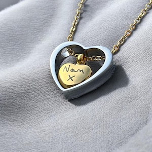 Custom Heart Urn Necklace | Engraved Charm for Human Ashes | Pendant | Personalized Cremation | Memorial Jewelry | Mother&#39;s Day Gift