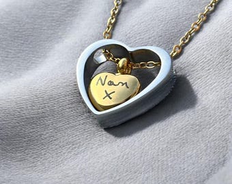 Custom Heart Urn Necklace | Engraved Charm for Human Ashes | Pendant | Personalized Cremation | Memorial Jewelry | Mother's Day Gift