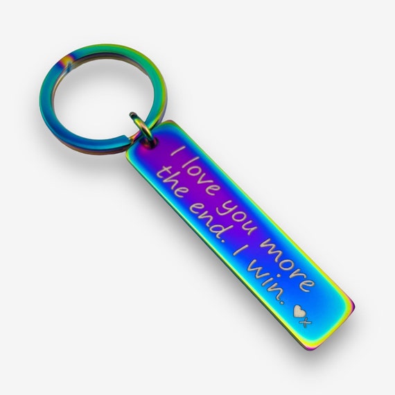 Portachiavi Ti Amo Di Più LParkin Porte-clés Avec Inscription « I Love You Most The End I Win Regalo San Valentino