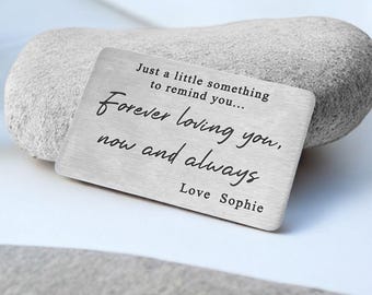 Inserto personalizado para cartera / Regalo grabado para él / Regalo de San Valentín / Regalo de cumpleaños / Regalo para pareja, novio, esposo / marido