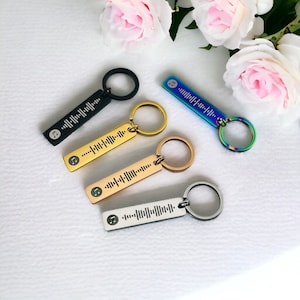 Spotify Code Keyring | Personalised Keyring | Custom Music Song Keyring | Engraved Spotify Keychain | Personalised Keychain image 2