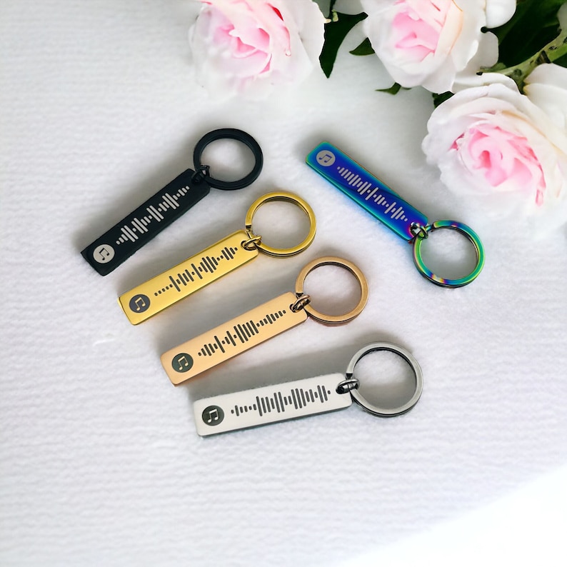 Spotify Code Keyring | Personalised Keyring | Custom Music Song Keyring | Engraved Spotify Keychain | Personalised Keychain image 2