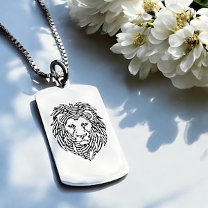Custom Animal & Shape Fingerprint Dog Tag Necklace | Actual Thumbprint Jewelry | Bereavement Gift | Memorial Keepsake | Gifts for Him