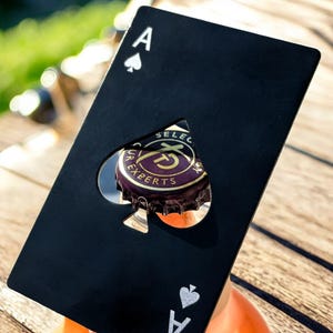 10x Ace of Spades Bottle Openers | Bottle Opener | Poker Gift | Black Bottle Opener | Party Favour | Metal Casino Poker Card | Groomsman
