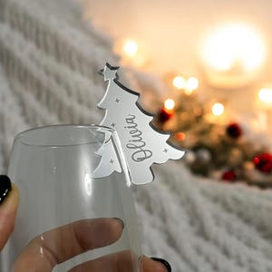 Personalised Christmas Tree Drink Tag | Table Favours | Place Settings | Drink Topper | Decorations | Place Cards | Holiday Decor | Charms