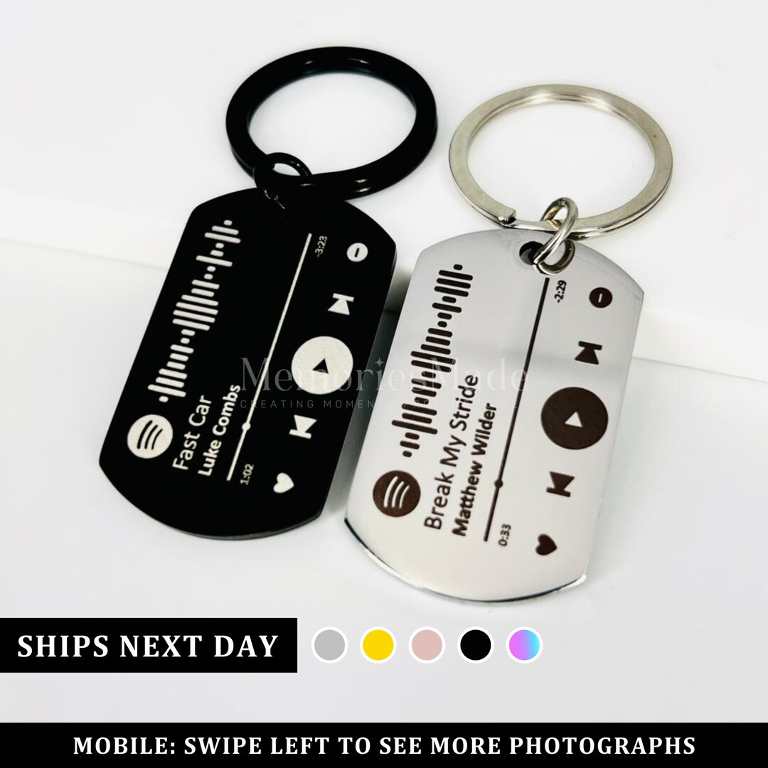 Spotify Keyring Personalised Spotify Keychain Spotify Code Spotify Premium Spotify Key Ring Etsy