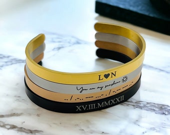 Custom Cuff | Engraved Bangle | Personalised Bangle | Personalized Bangle | Gift For Him | Bangle Gift