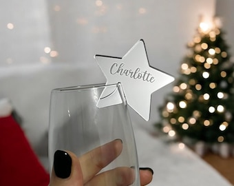 Personalised Star Drink Tag | Christmas Table Decorations | Place Settings | Table Favours | Drink Topper | Place Cards | Dinner Party