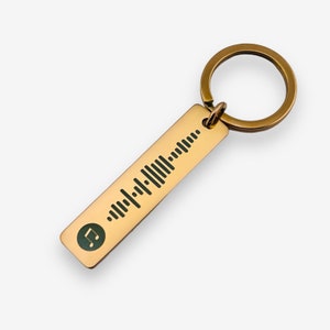 Spotify Code Keyring | Personalised Keyring | Custom Music Song Keyring | Engraved Spotify Keychain | Personalised Keychain Rose gold