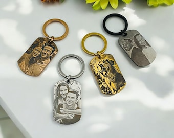 Personalised Photograph Keyring | Laser Engraved Photo Keyring | Couples Keyring Gift | Anniversary Gift | Personalised Keyring