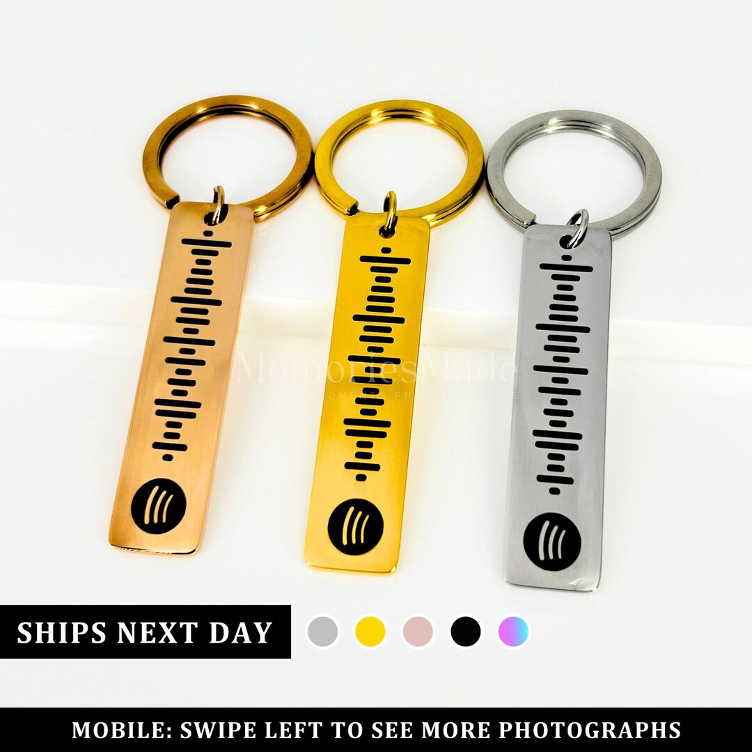 Spotify Code Keyring Personalised Keyring Custom Music Song Keyring Engraved Spotify Keychain