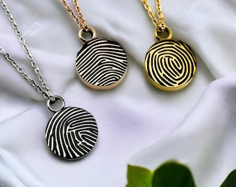 Urna con huella dactilar personalizada, collar conmemorativo para cenizas, cremación, recuerdo, regalo personalizado grabado