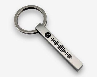Personalised Music Keychain Scannable Code Keychain Engraved