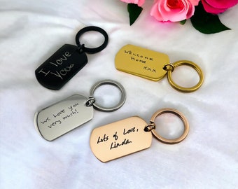 Personalised Handwriting Keyring | Personalised Handwriting Keychain | Laser Engraved Handwriting Keyring | Actual Handwriting